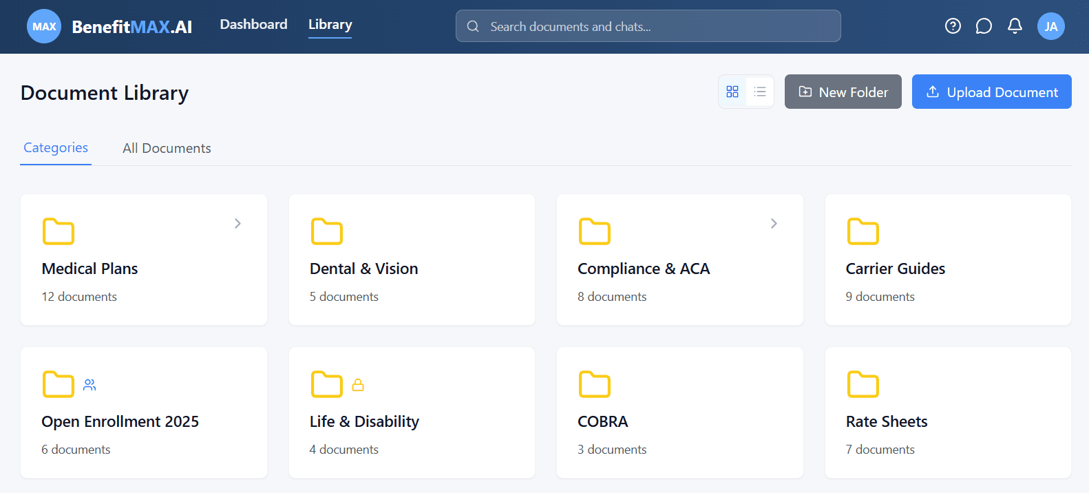 MAX Document Library — all your plan documents in one searchable place